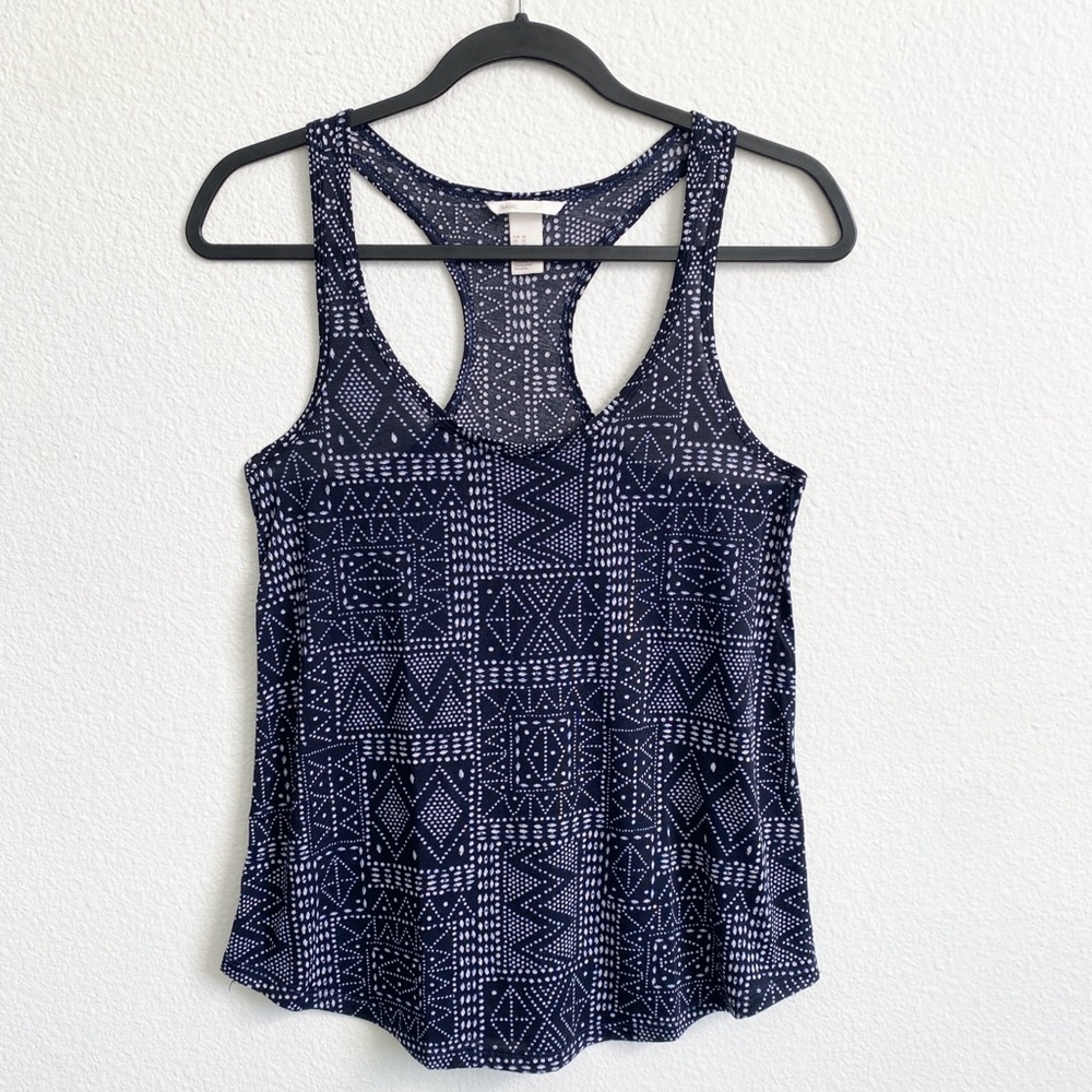 H&M Women's Dark Blue Tribal Print Racerback Tank Top